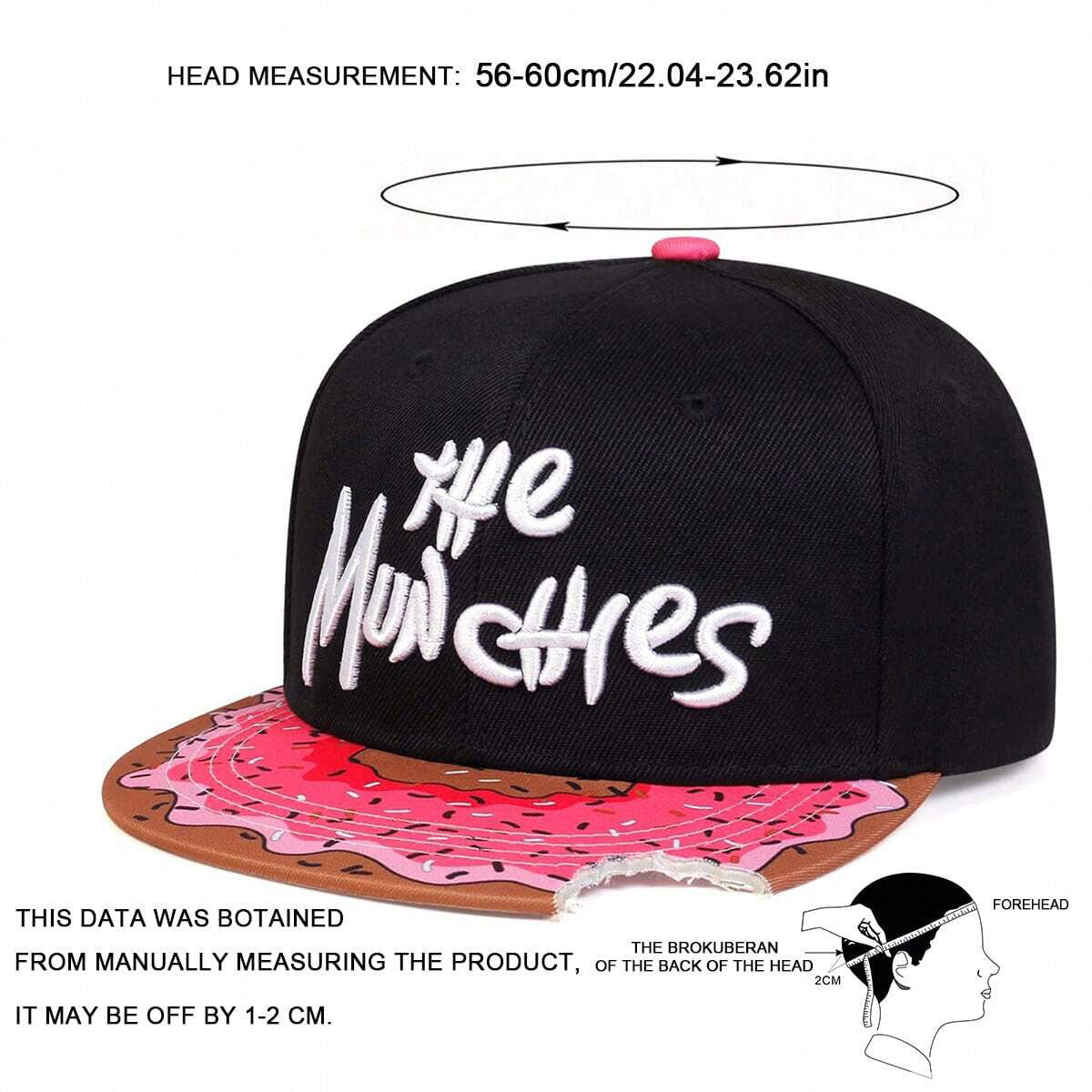 Men's Letter Embroidery Donut Print Hip Hop Baseball Cap