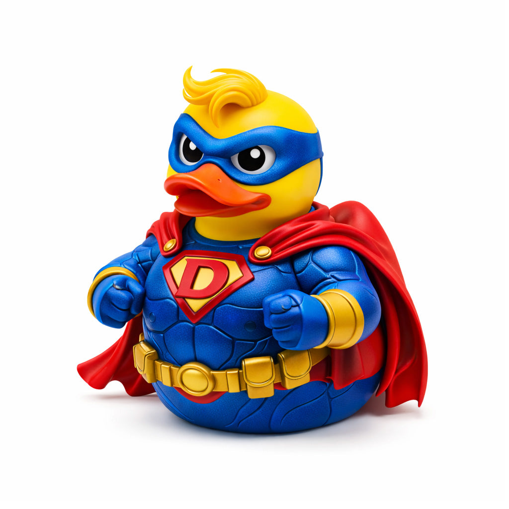 Superhero Captain Rubber Duck Collectible Toy