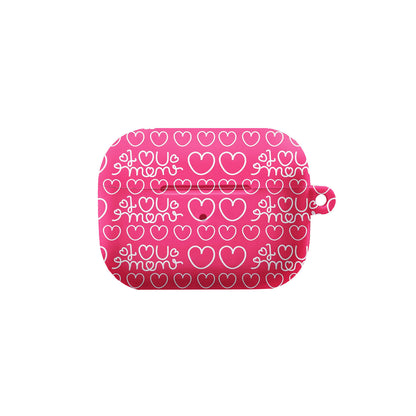 Pink Heart Pattern Gift Mother Day AirPods Case