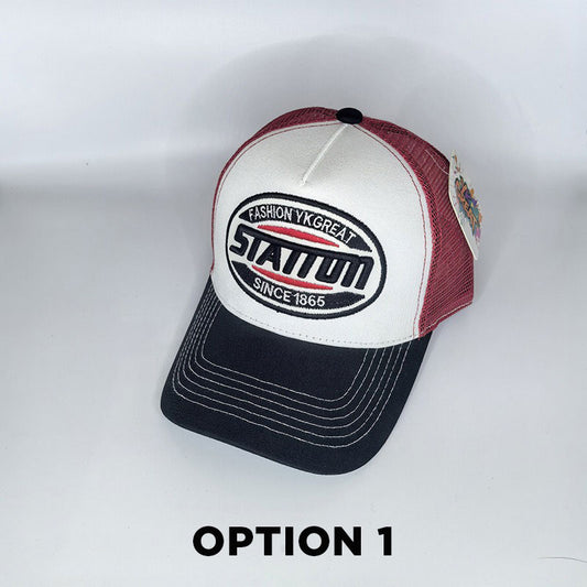 Motorcycle Hip-Hop Embroidered Mesh Baseball Cap