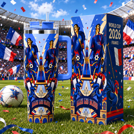 Allez Les Bleus Soccer Tumbler Mug 40oz