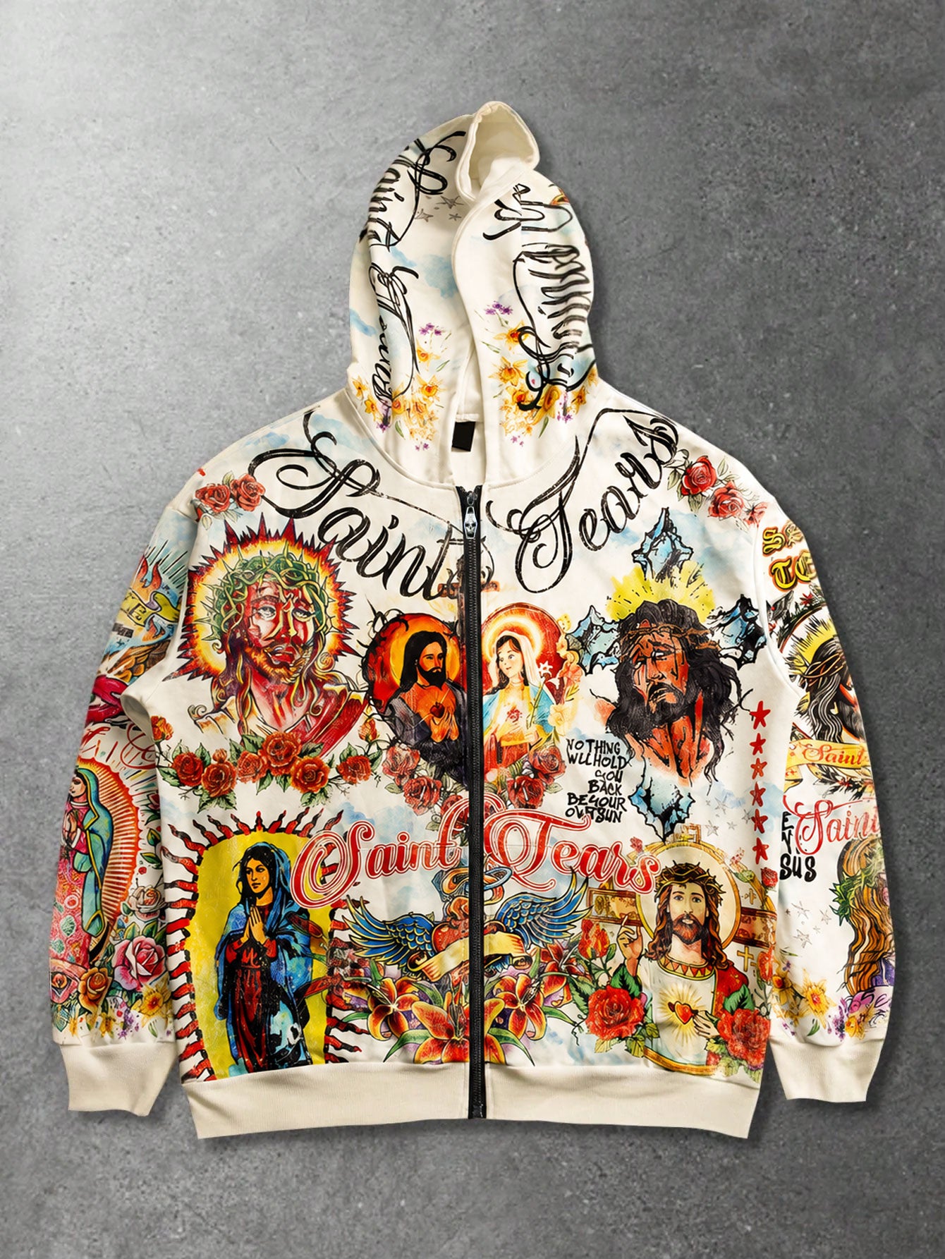 Men's Casual Graphic Print Zip-Up Hoodie