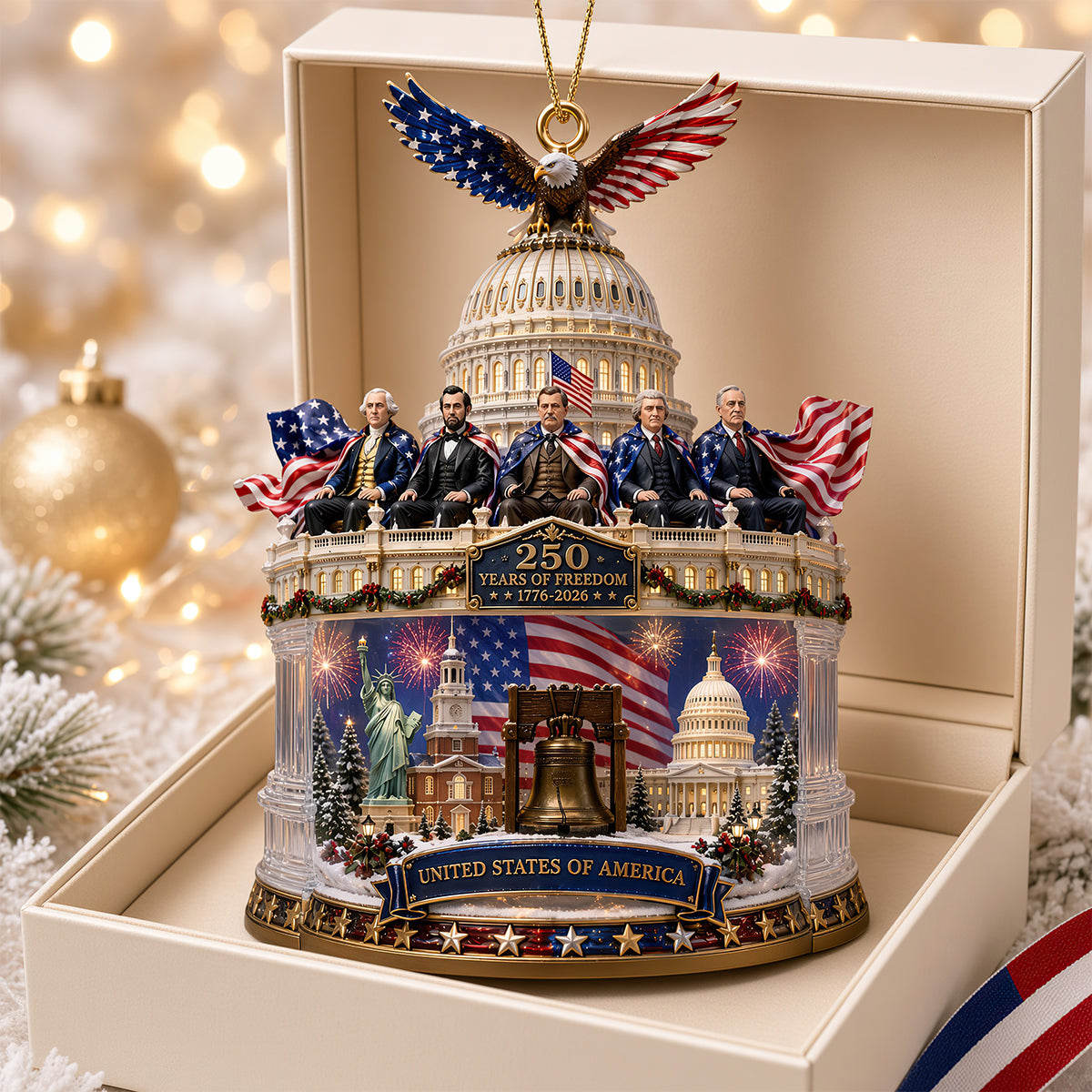 Free Dome Acrylic Ornament, Personalized Gifts For Patriots 05qhdt310826