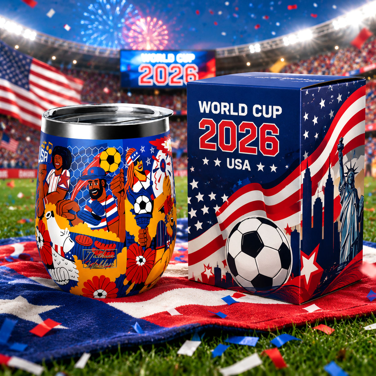 USA Soccer Fans Insulated Wine Tumbler