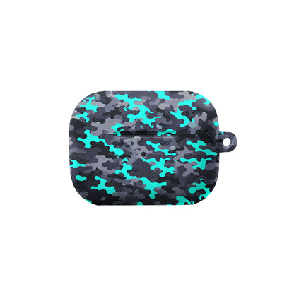 Teal and Grey Camo AirPods Case Cover