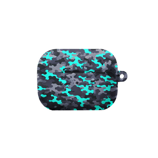 Teal and Grey Camo AirPods Case Cover