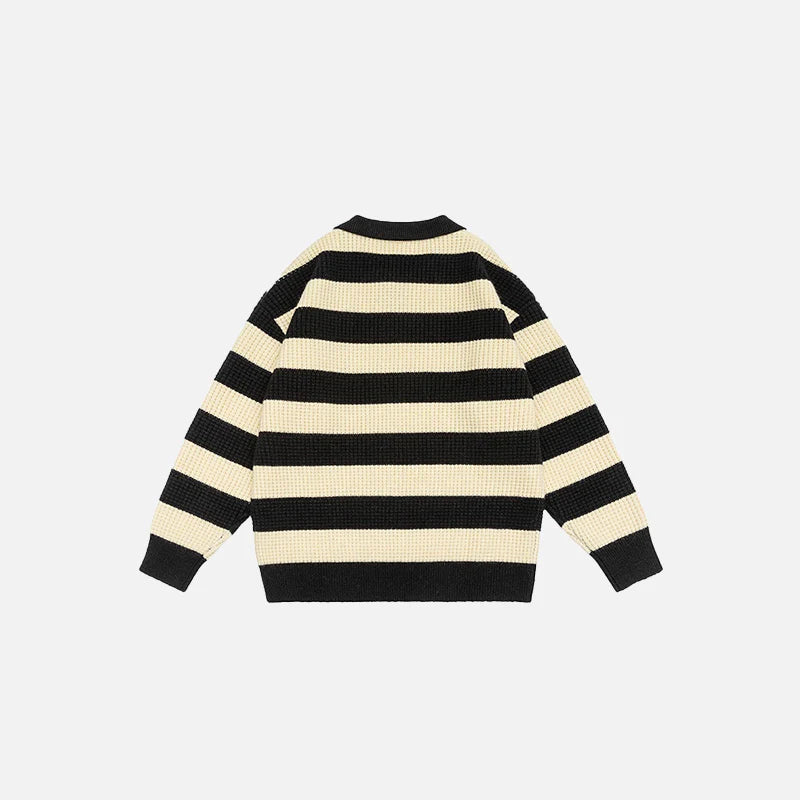 Classic Striped Polo Sweater
