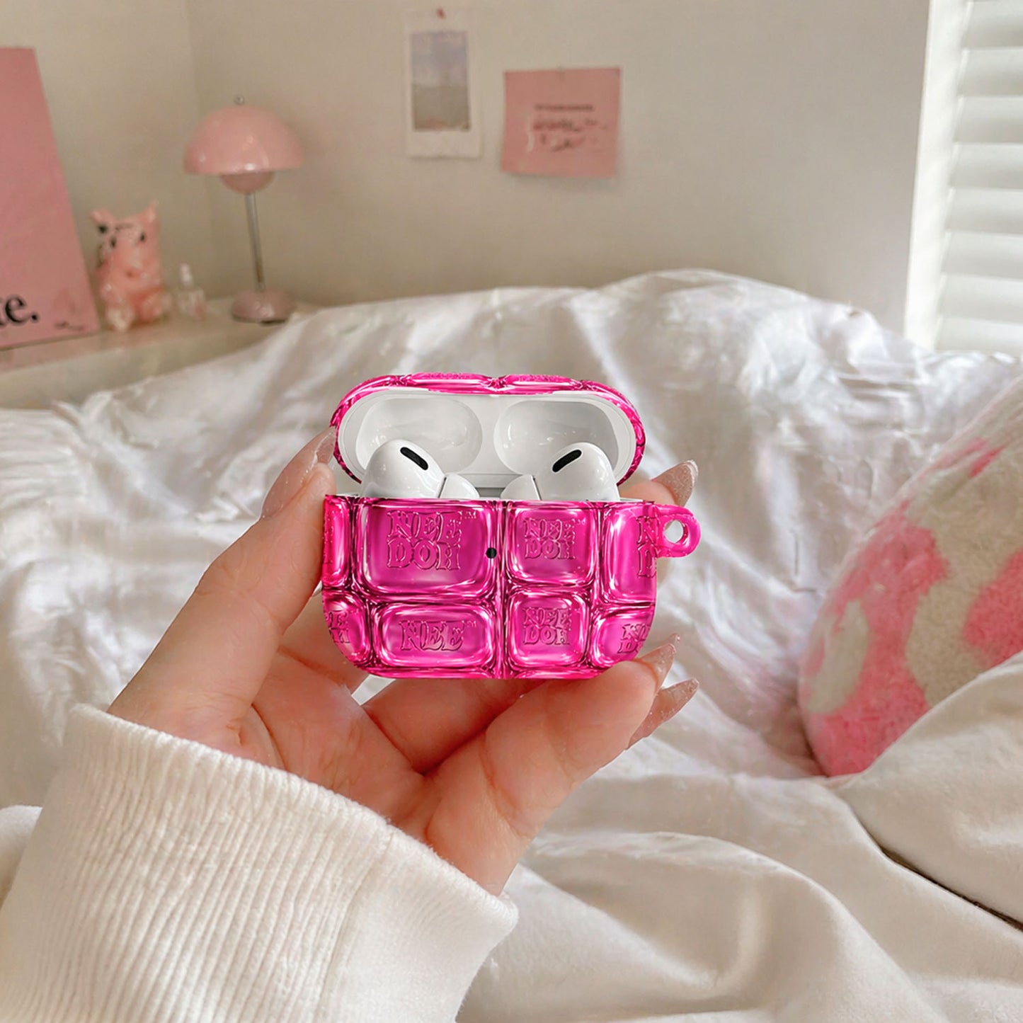 Pink NeeDoh Bubble AirPod Case