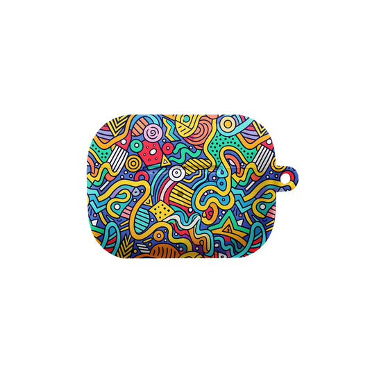 Colorful Abstract Doodle AirPods Case