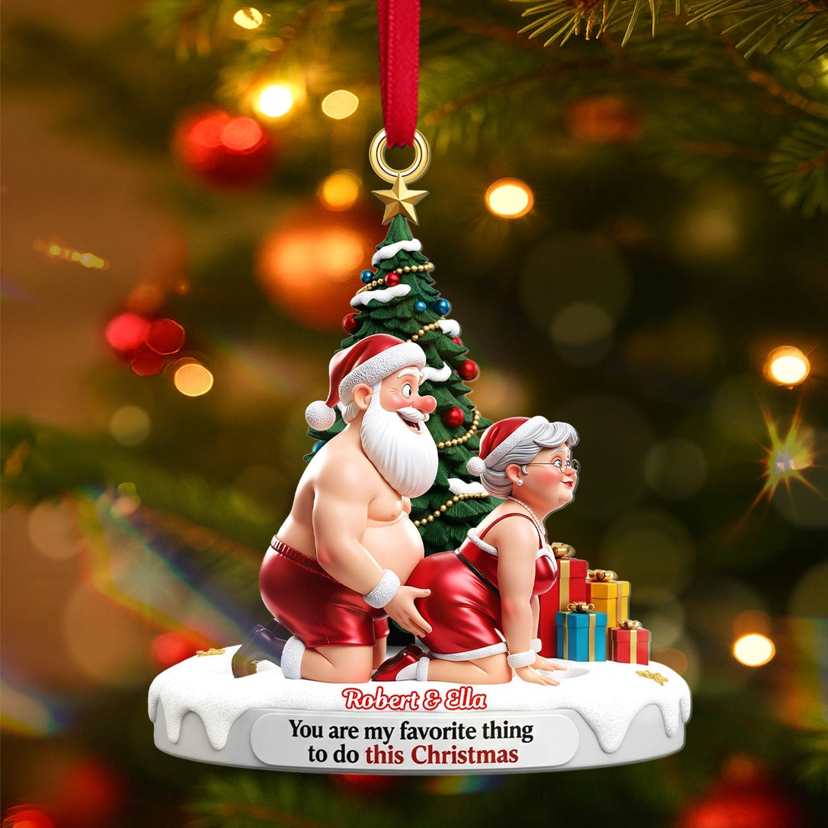 Old Naughty Couple Ornament - Personalized Gifts 04OHMG160925