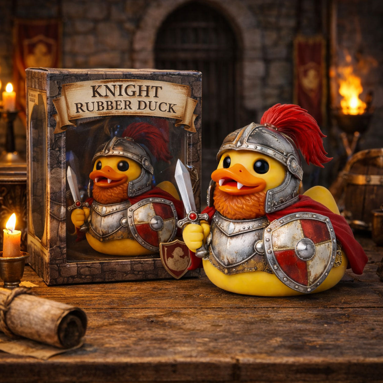 Medieval Knight Bearded Rubber Duck Collectible