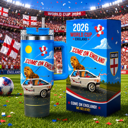 Come On England Soccer Fan Tumbler Mug 40oz
