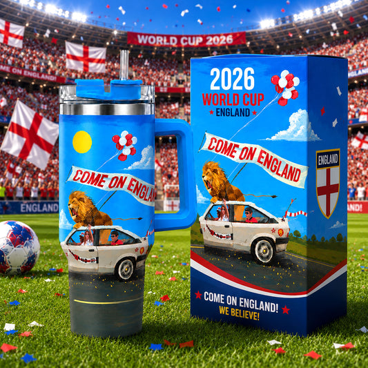 Come On England Soccer Fan Tumbler Mug 40oz