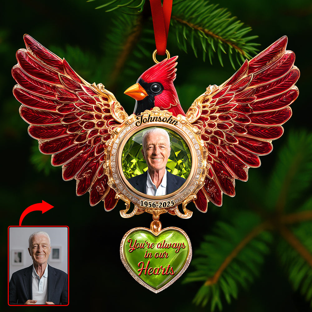 Cardinal Memorial Christmas Ornament – Custom Photo Gifts 02tgqn011025