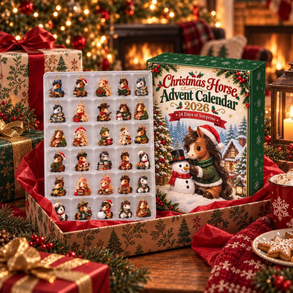 24 Days of Horse Magic Blind Box Advent Calendar, Custom 2D Pony Ornament Set