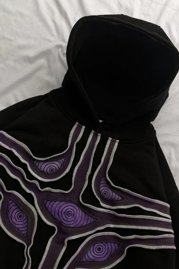 Eye Embroidered Pullover Hoodie