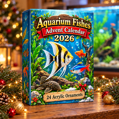 Aquarium Fishes Advent Calendar 2026 - 24-Day Festive Countdown, Acrylic Charms Blind Box - Gift For Aquarium Lovers