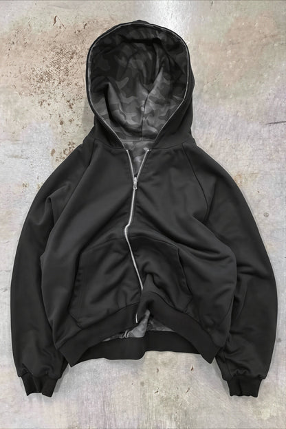Reversible Camouflage Zip Hoodie