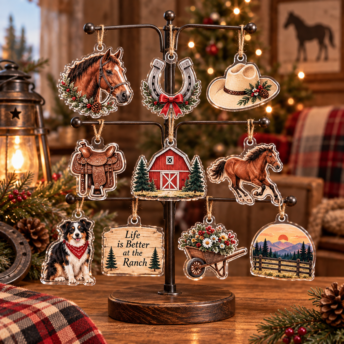 Horse Ranch Advent Calendar 2026, 24 Day Christmas Countdown, Western Horse Ornaments, Cowboy Ranch Decor, Equestrian Horse Lover Gift