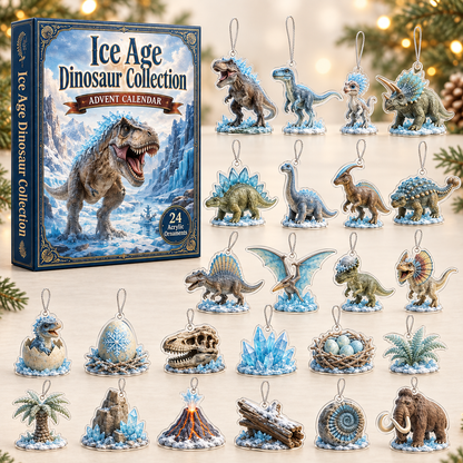 Ice Age Dinosaur Advent Calendar 2026 - 24-Day Festive Countdown, Acrylic Charms Blind Box - Gift For Dinosaur Lovers