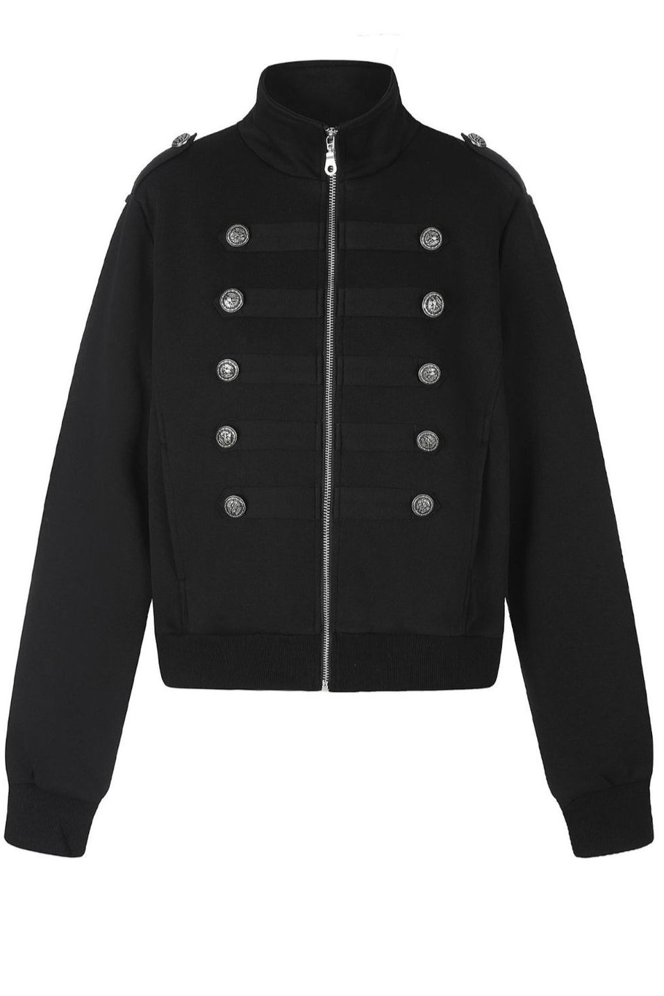 Double Breasted Stand Collar Hoodie