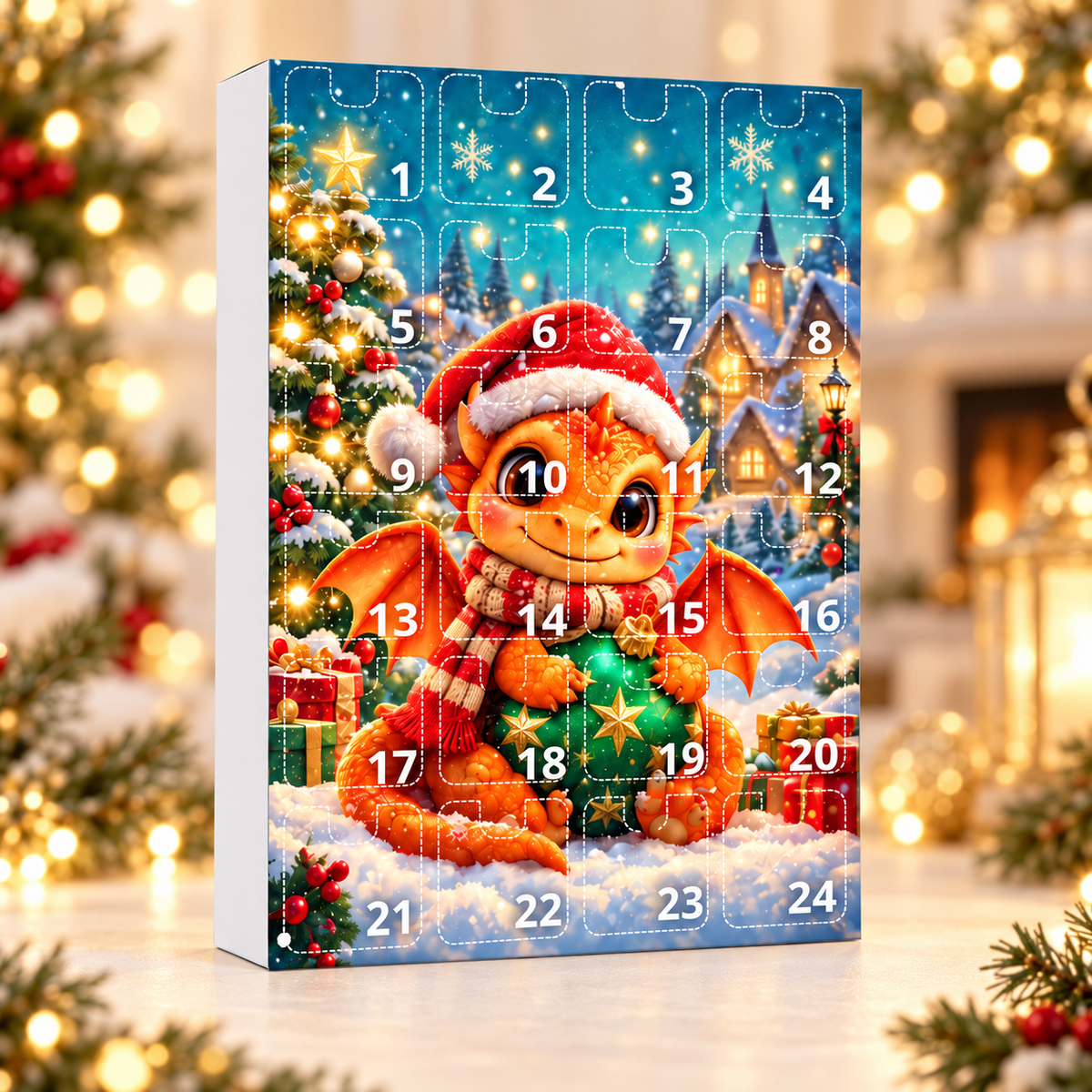 Dragon Advent Calendar | 24PCS Acrylic Ornaments | Fantasy Christmas Countdown | Cute Dragon Decor | Gift for Dragon Lovers | Birthday Gift For Kid