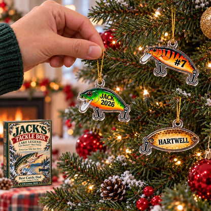 Personalized Fishing Lure Advent Calendar 2026, Bass Fishing Christmas Countdown, Tackle Box Ornaments, Gifts for Dad, Husband and Anglers