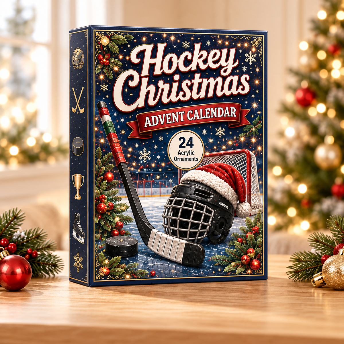 Hockey Christmas Advent Calendar 2026 - 24-Day Festive Countdown, Acrylic Charms Blind Box - Gift For Hockey Lovers