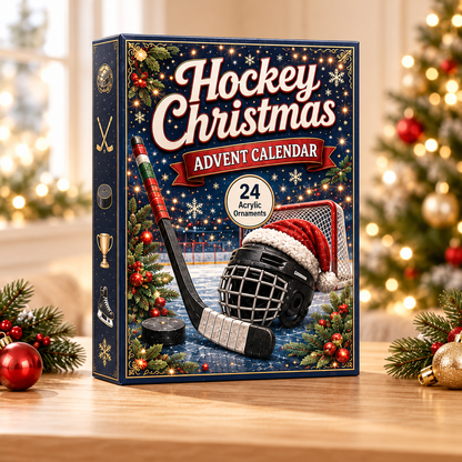 Hockey Christmas Advent Calendar 2026 - 24-Day Festive Countdown, Acrylic Charms Blind Box - Gift For Hockey Lovers