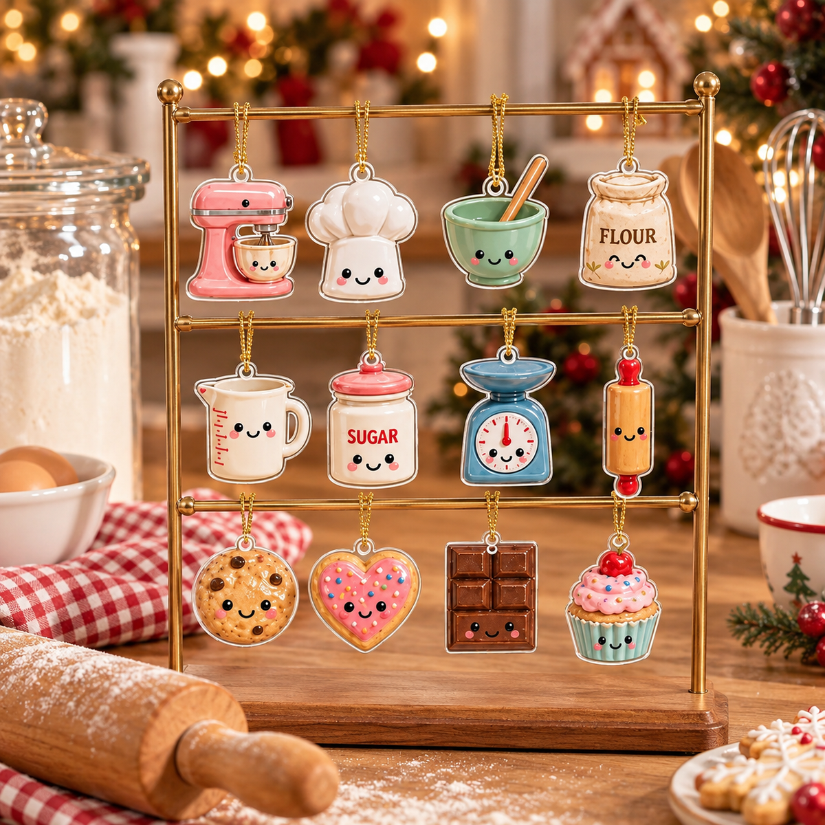 Baking Advent Calendar 2026, 24 Days Advent Calendar, 24 Acrylic Baking Ornaments, Baker Gift, Baking Lover Gift, Christmas Kitchen Decor