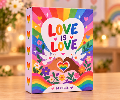 Love Is Love Advent Calendar, 24 Acrylic Hanging Tokens, LGBTQ Christmas Gift, Pride Couple Countdown, Rainbow Decor Gift For Friends
