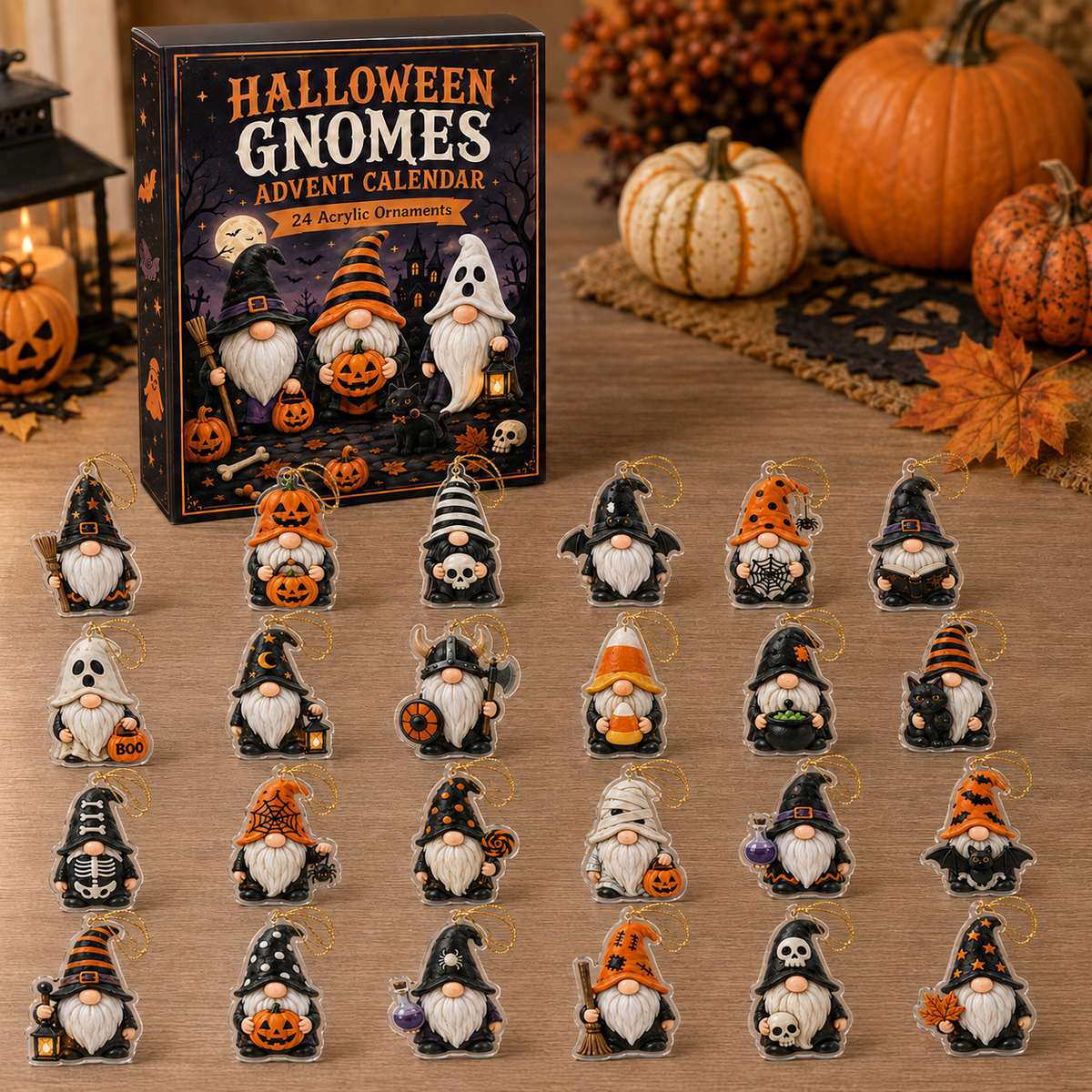 Spooky Gnome Squad Advent Calendar 2026 - 24 Day Spirits Countdown, Acrylic Charms Blind Box - Gift For Family & Friends