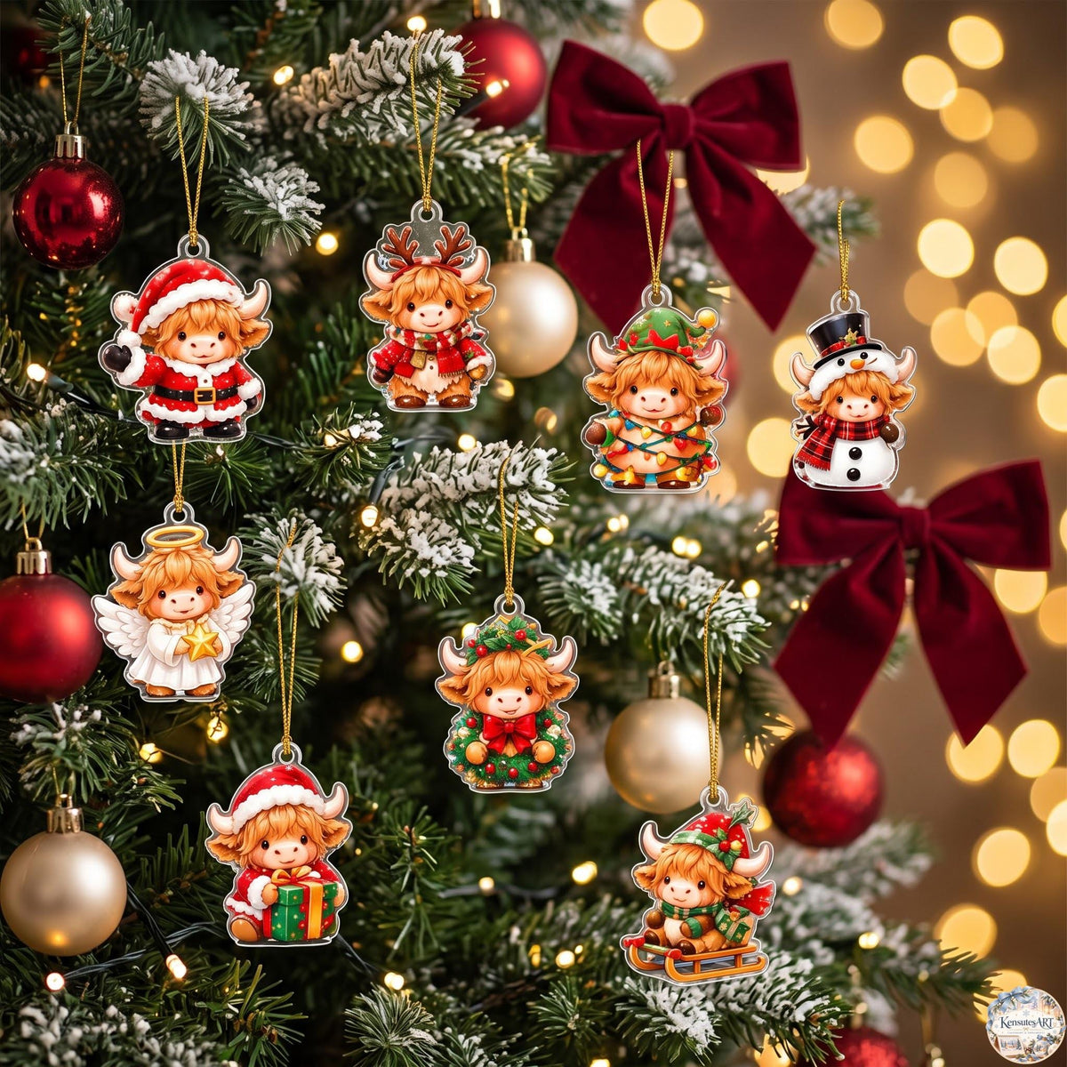 Moo-velous Highland Cow Advent Calendar 2026 | 24 Day Holiday Countdown with Custom 2D Ornament