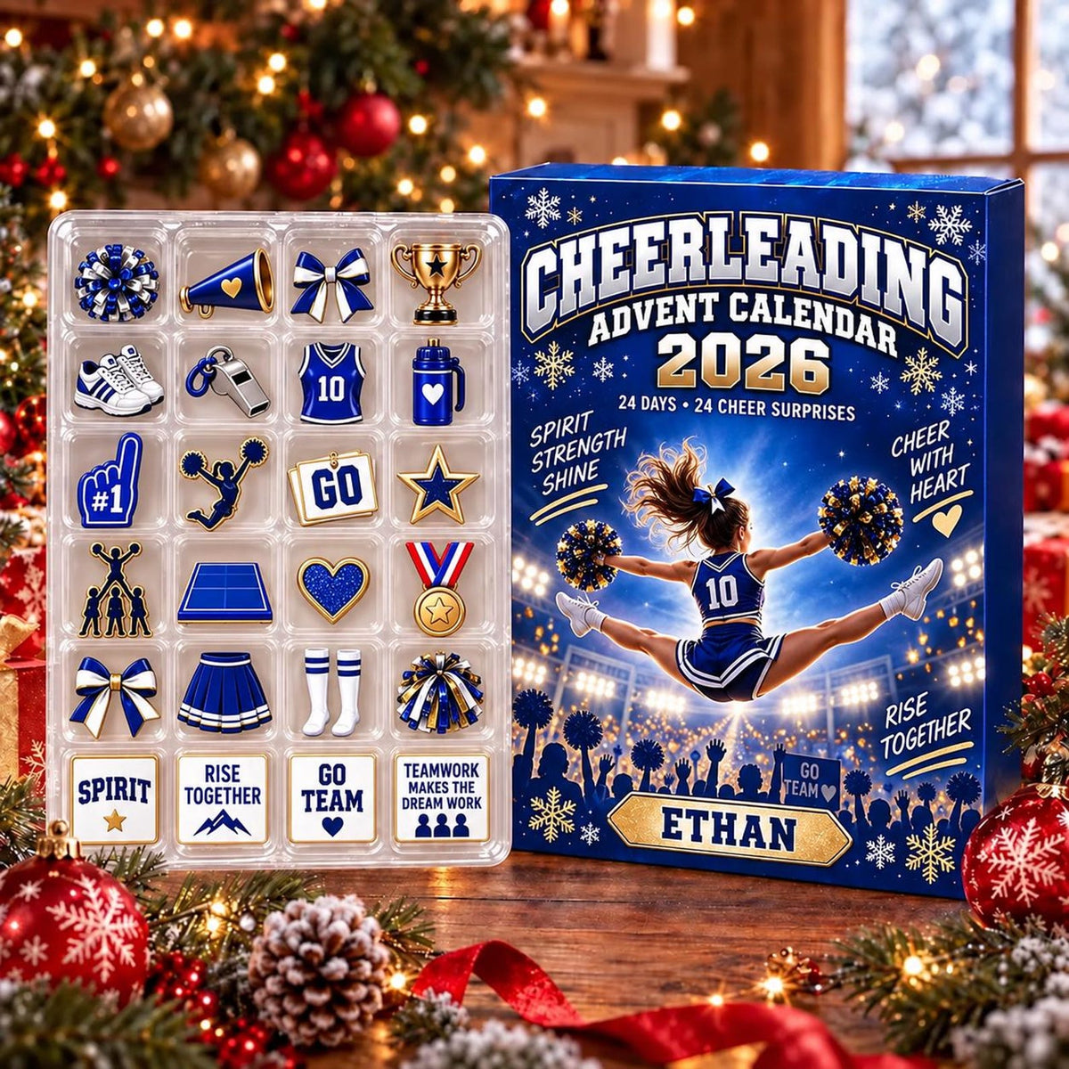 Personalized Cheerleading Advent Calendar: Custom Name 24 Day Cheer Blind Box