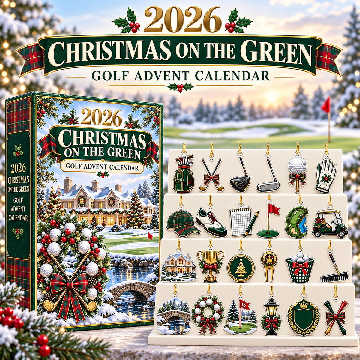 2026 Golf Christmas Advent Calendar With 24 Unique Ornaments, Festive Holiday Decor For Golfers, Sports Themed Countdown Gift