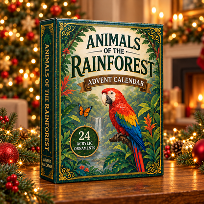 Rainforest Animals Life Advent Calendar 2026 - 24-Day Festive Countdown, Acrylic Charms Blind Box - Gift For Animal Lovers