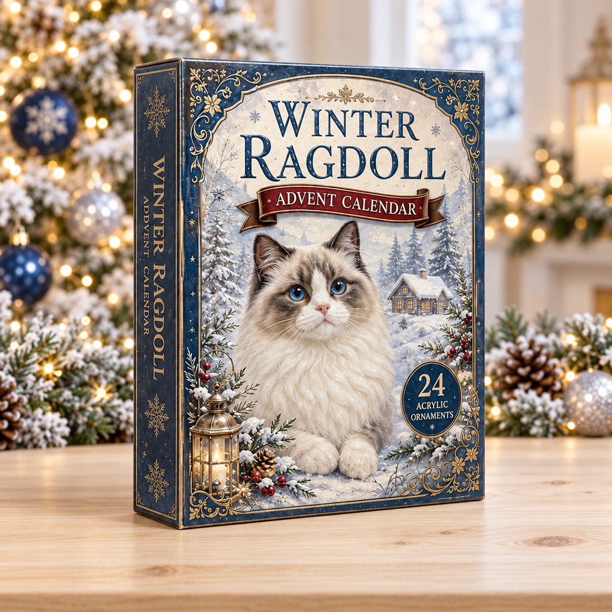 Winter Ragdoll Advent Calendar 2026 - 24-Day Festive Countdown, Acrylic Charms Blind Box - Gift For Cat Lovers