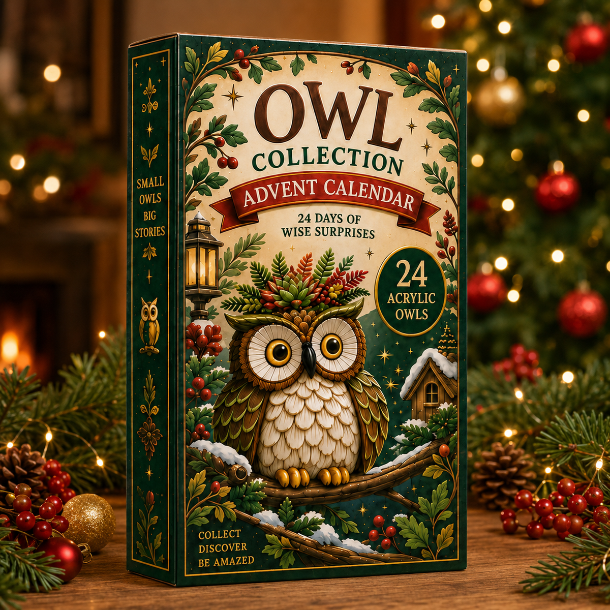 Owl Wonders Advent Calendar 2026 - 24-Day Festive Countdown, Acrylic Charms Blind Box - Gift For Animal Lovers