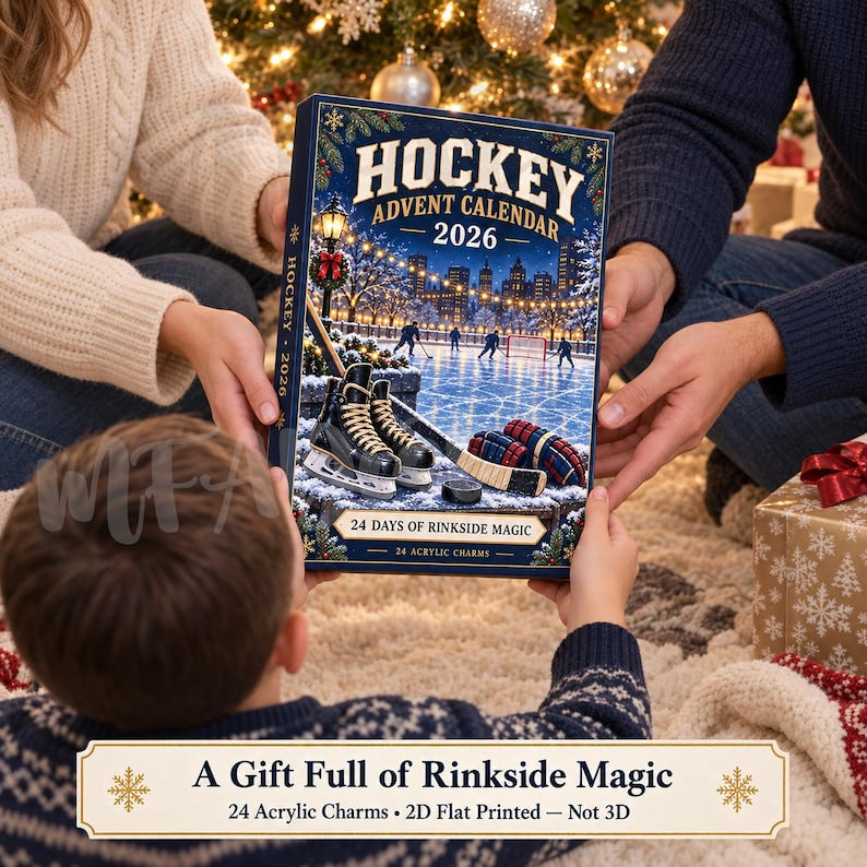 Personalized Hockey Advent Calendar, Custom Player Name Number, Christmas Countdown, Hockey Fan Keepsake, Sports Holiday Decor, Gift 2026