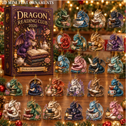 Dragon Reading Club Advent Calendar 2026 - 24-Day Festive Countdown, Acrylic Charms Blind Box - Gift For Dragon Lovers
