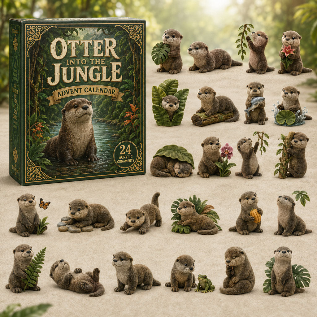 Otter In Jungle Advent Calendar 2026 - 24-Day Festive Countdown, Acrylic Charms Blind Box - Gift For Otter Lovers