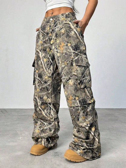Women’s Plus Size High Waist Camo Pants
