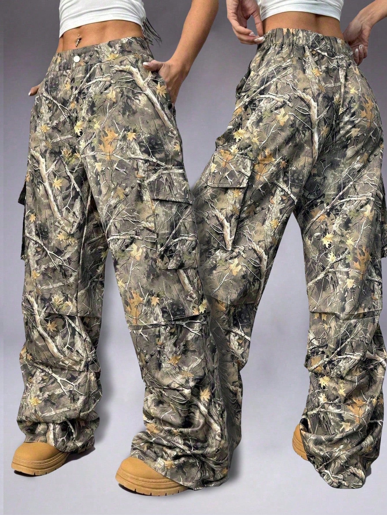 Women’s Plus Size High Waist Camo Pants