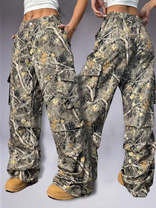 Women’s Plus Size High Waist Camo Pants