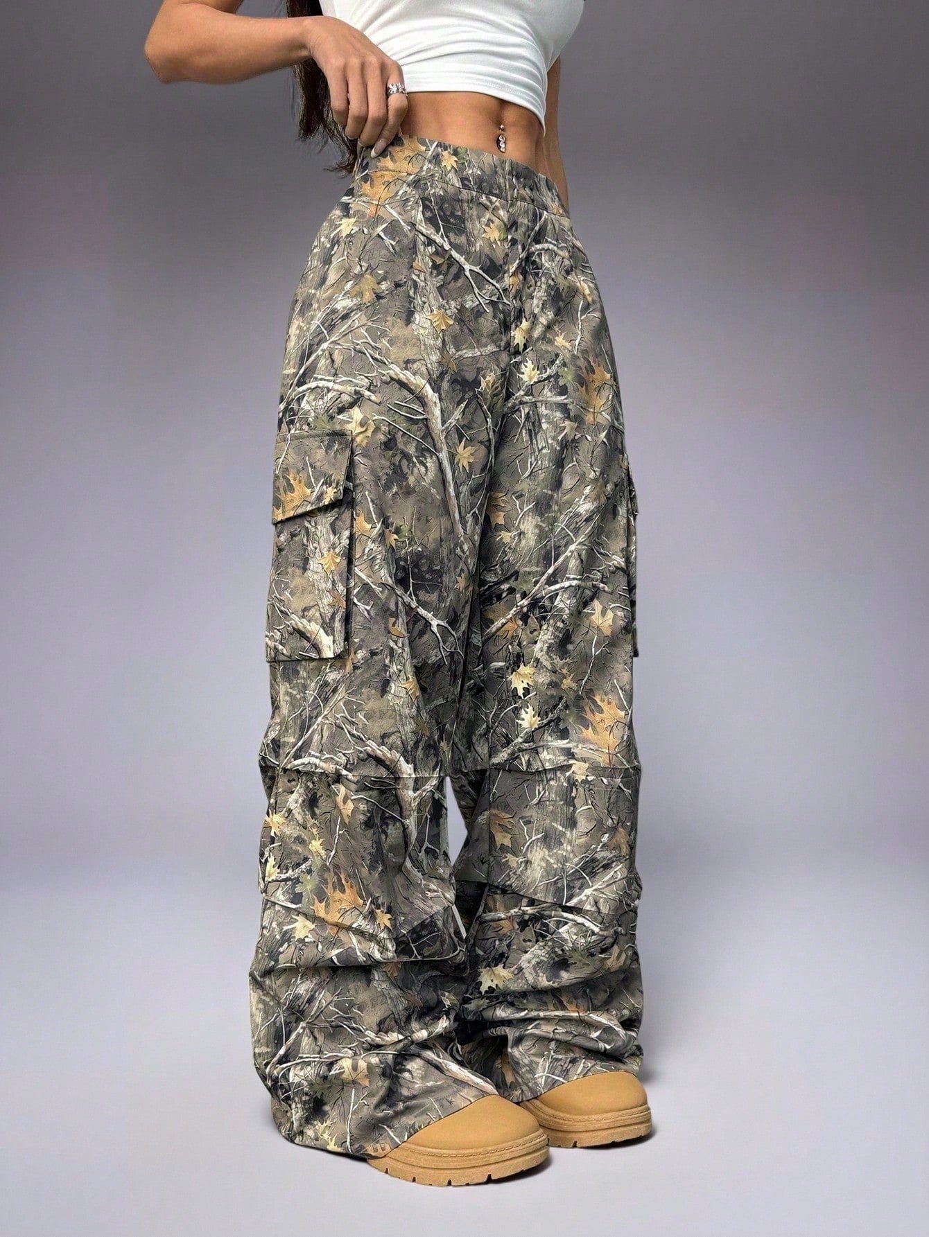 Women’s Plus Size High Waist Camo Pants