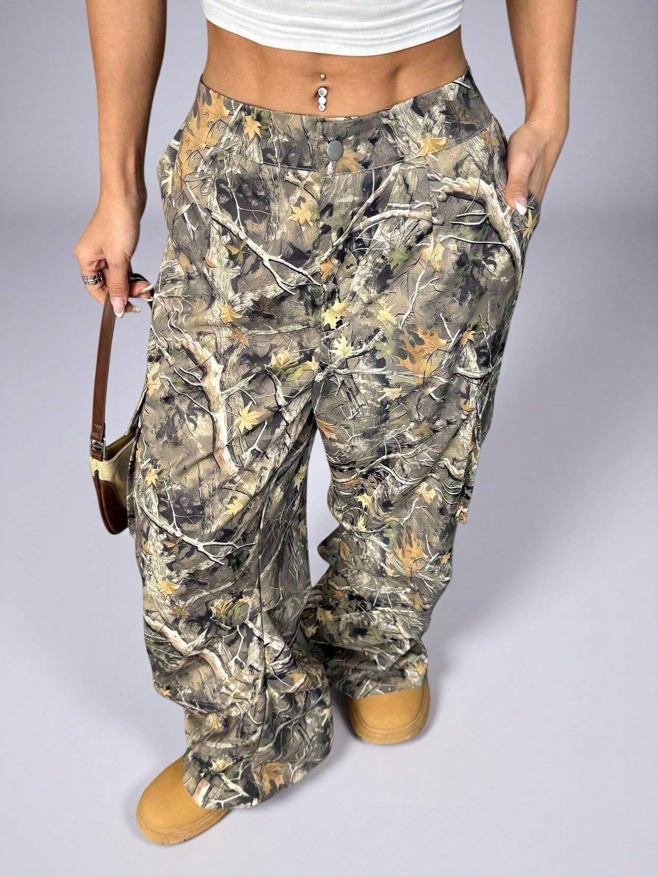 Women’s Plus Size High Waist Camo Pants