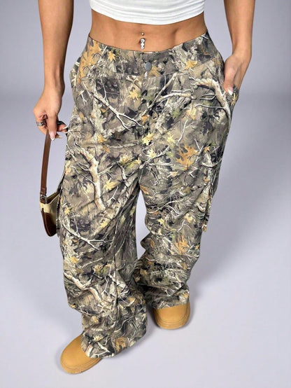 Women’s Plus Size High Waist Camo Pants