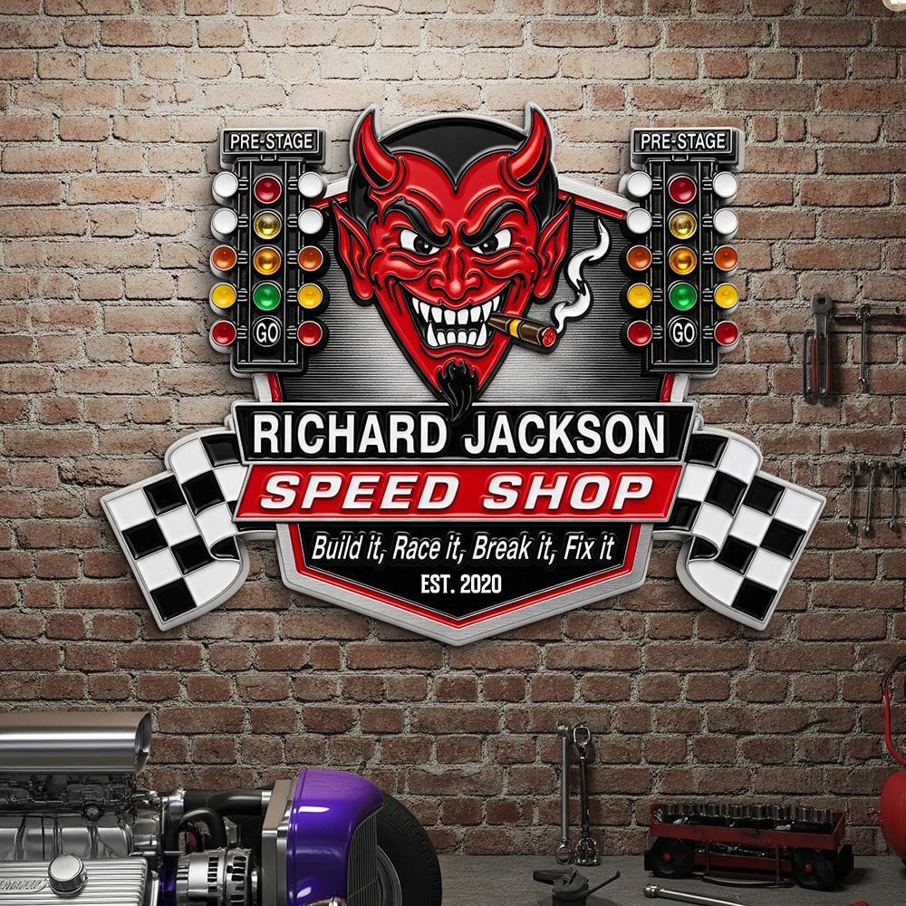 Horror Drag Racing Metal Sign - Personalized Christmas Gifts 06natn300625