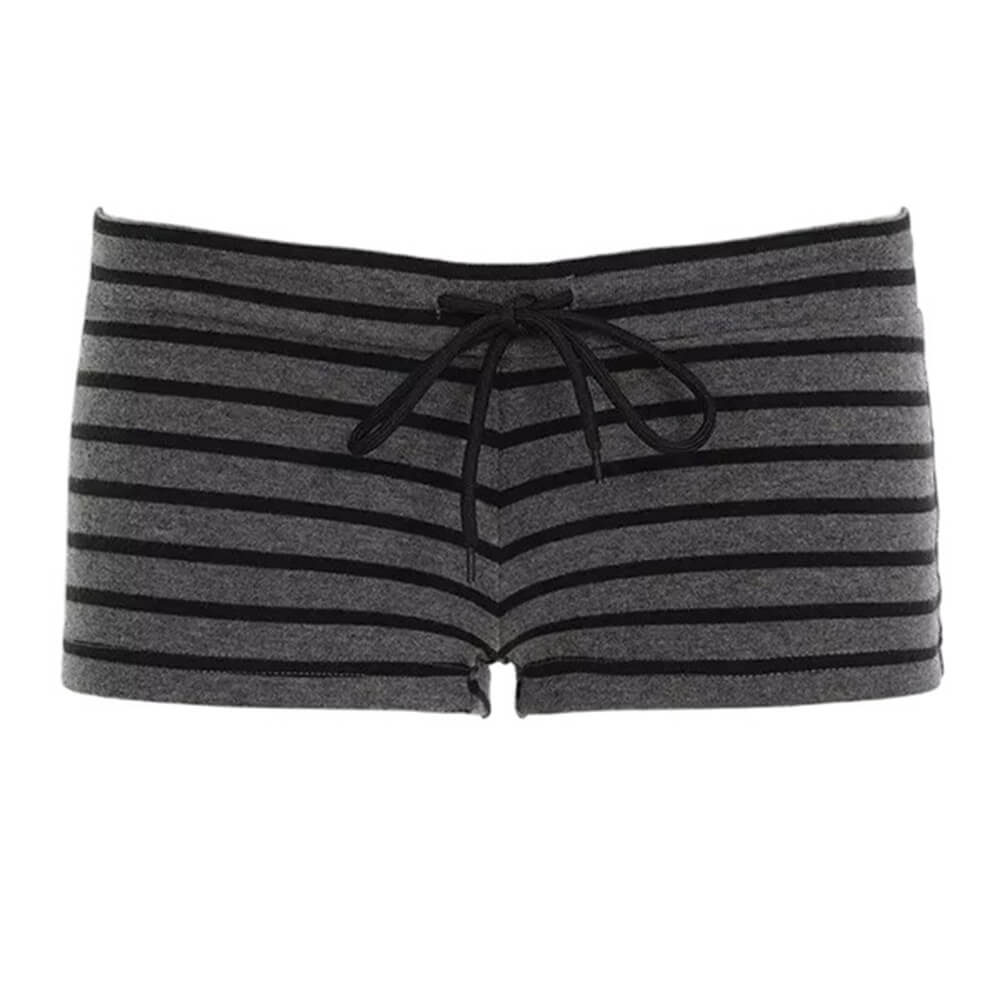 2000s One-Shoulder Top & Striped Shorts Set