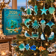 2026 Sea Glass Advent Calendar – 24 Iconic Sea Life Christmas Ornaments Set